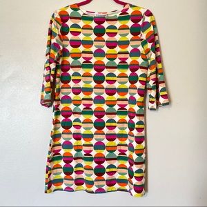 Blue Platypus Sz S Circle Print Shift Dress